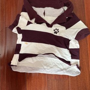 Old Navy Purple and White Dog Striped Polo